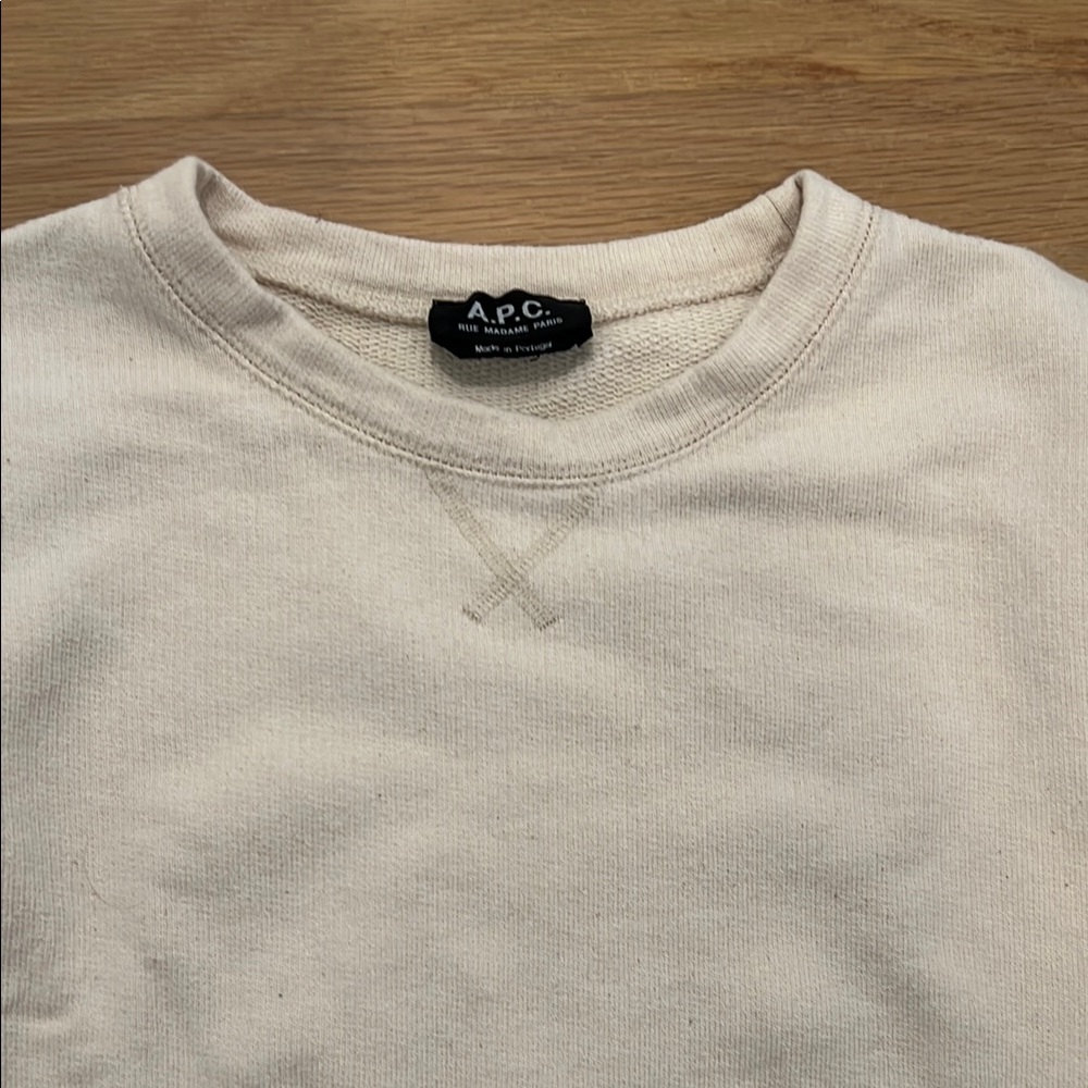 A.P.C. Men's Off-White Crewneck Sweater